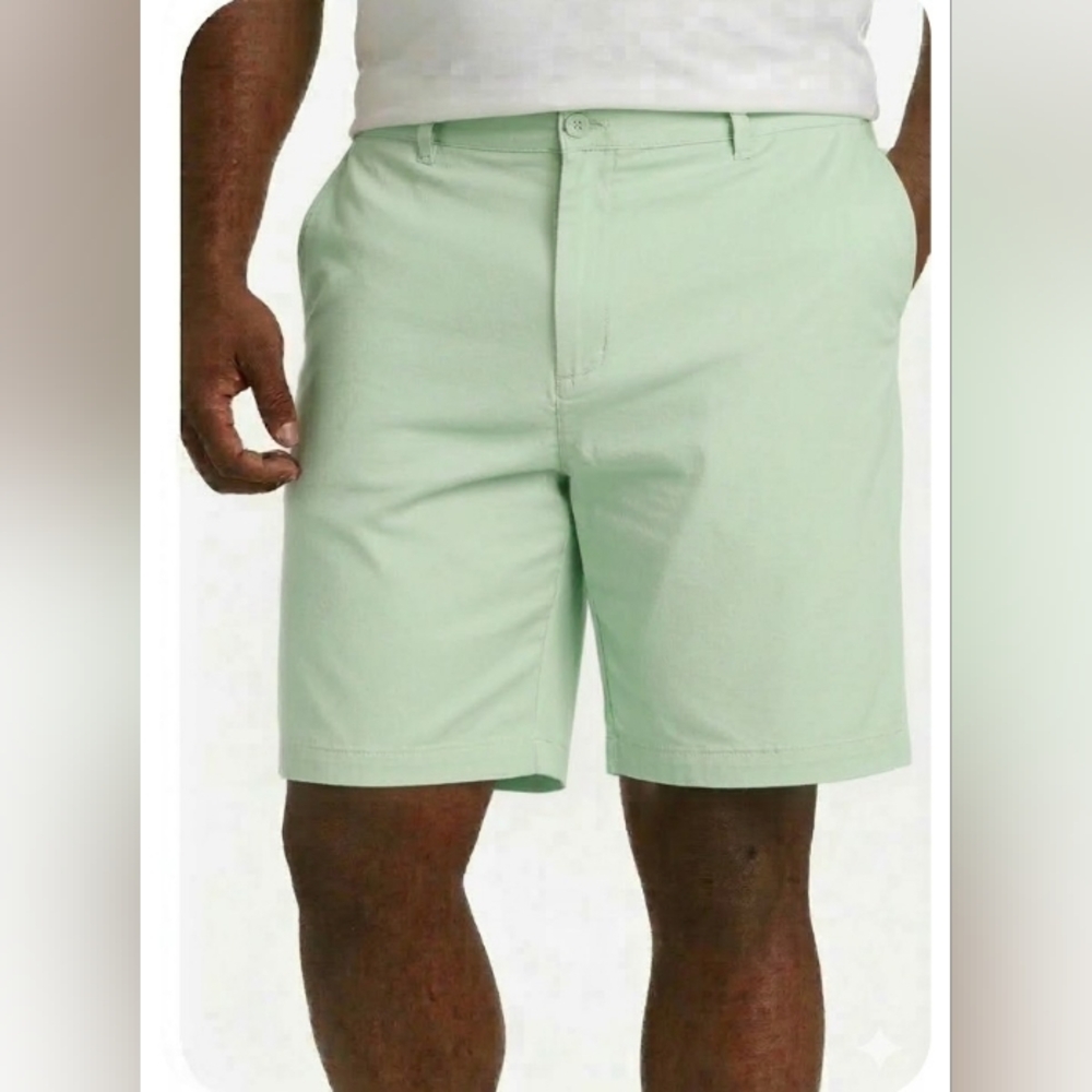 Preppy 42 Mint Green Classic Chino Flat Front Golf Pickleball Cruisewear Shorts